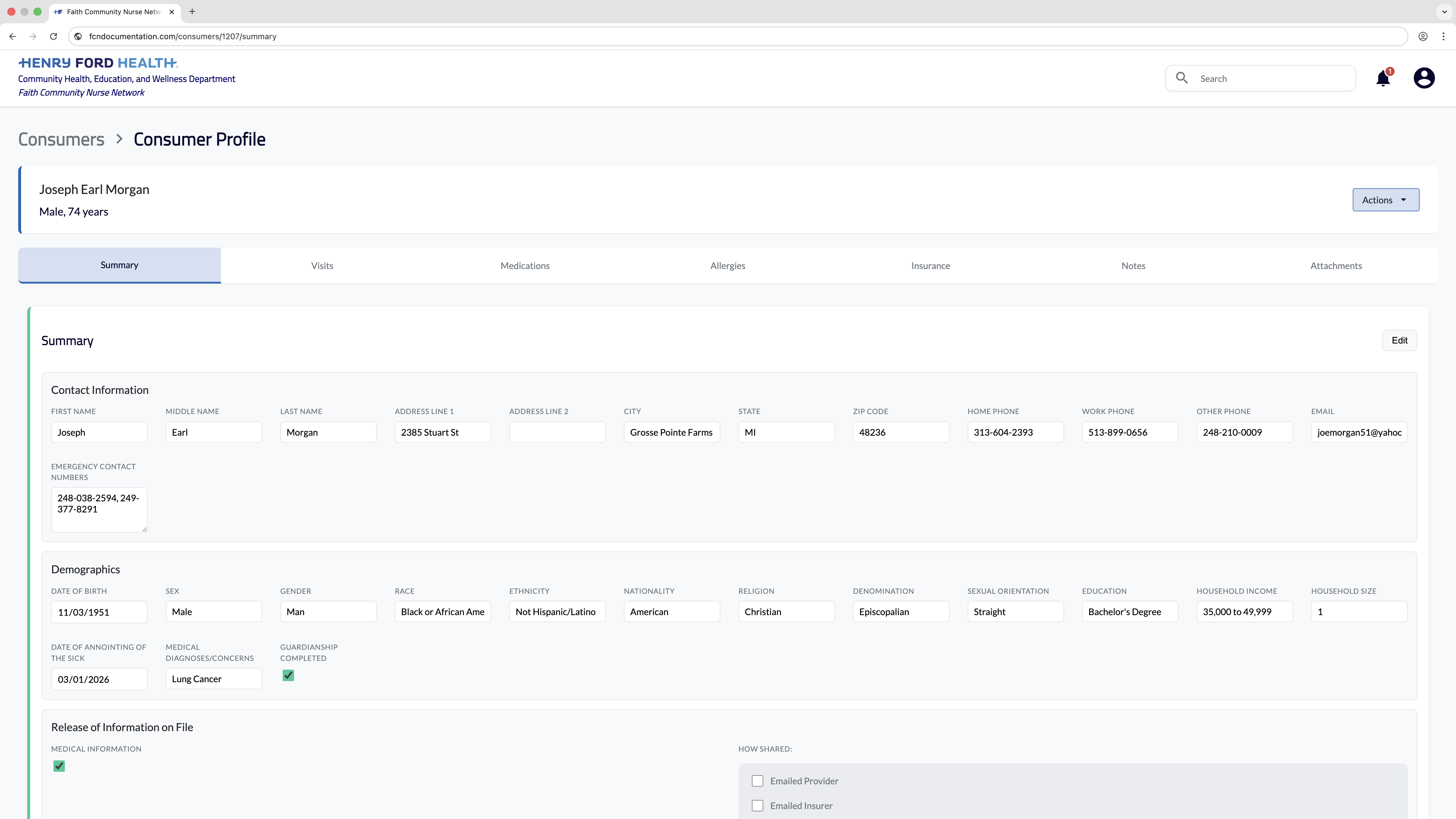 Patient Data Management System — screen 2